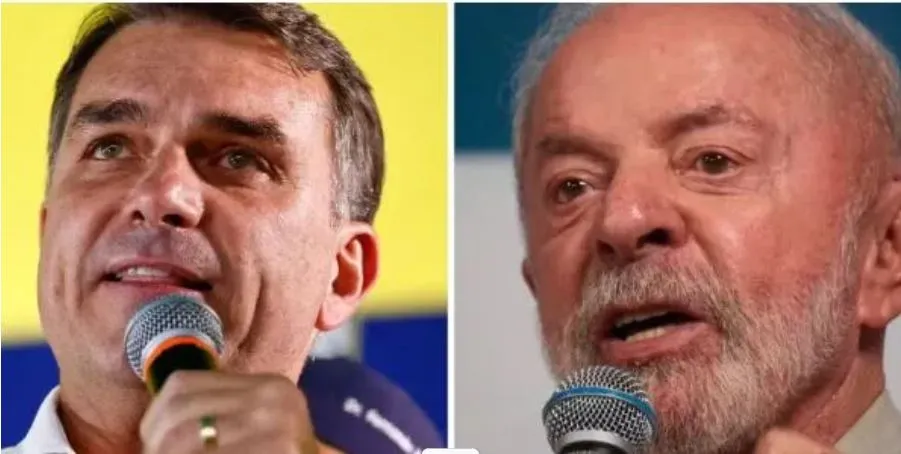 Flávio Bolsonaro (PL) e Lula (PT), que disputam o segundo turno presidencial no dia 25 de outubro. — Foto: Wilton Junior/Estadão Conteúdo e Diego Herculano/Reuters